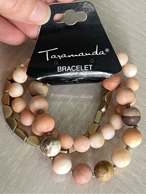 Taramanda Peach Stone Stretch Bracelets 3